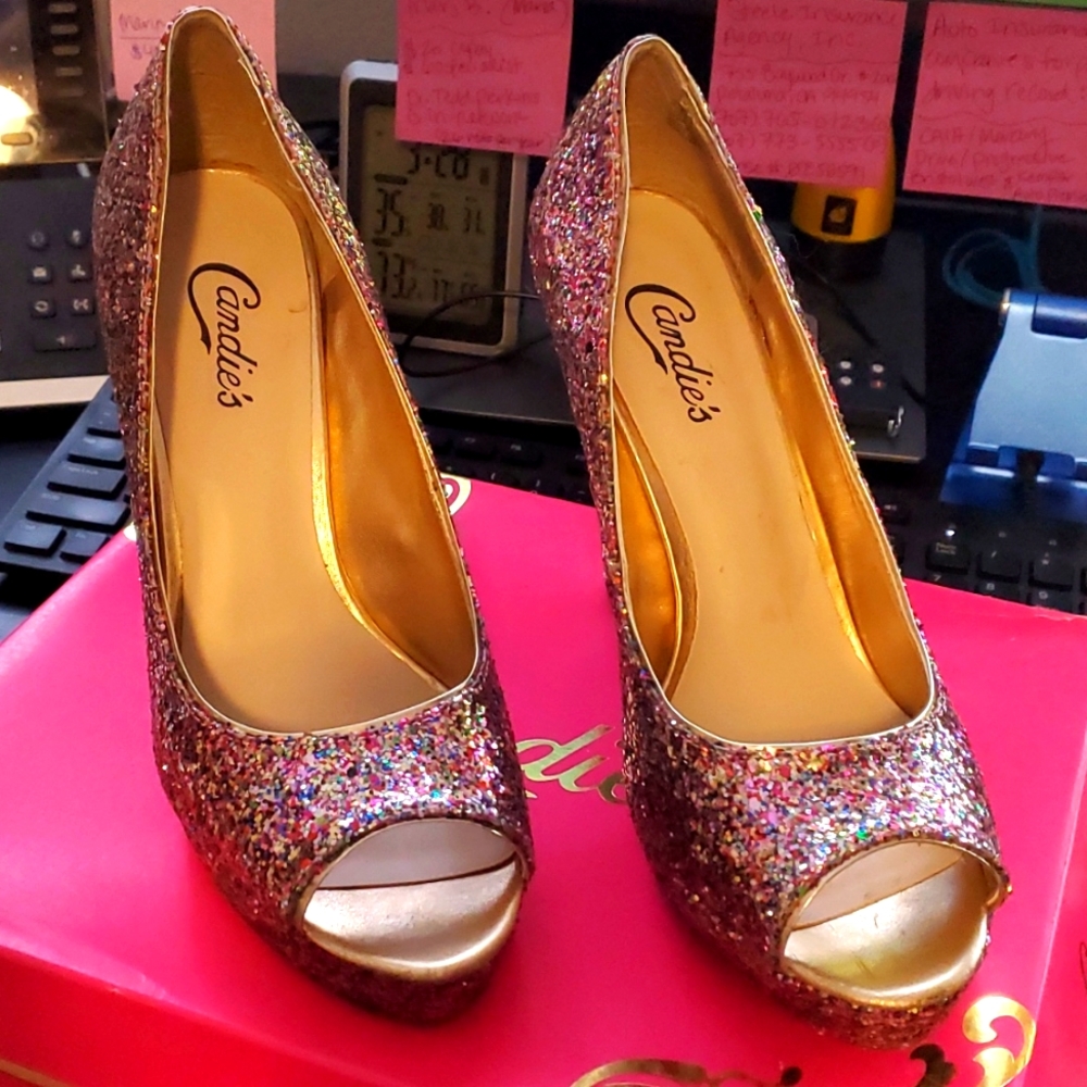 Candies Glitter Heels Size 8.5